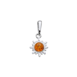 Pendentif argent ambre