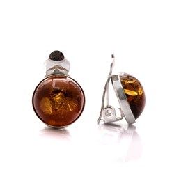 Boucle d'oreille argent ambre baltique