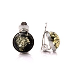 Boucle d'oreille argent ambre