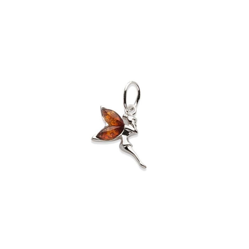 Pendentif primavera argent ambre cognac