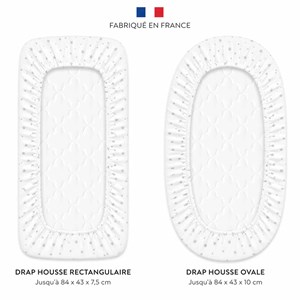 Drap housse berceau coton stella blanc