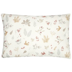 Taie d'oreiller gaze de coton aube écru