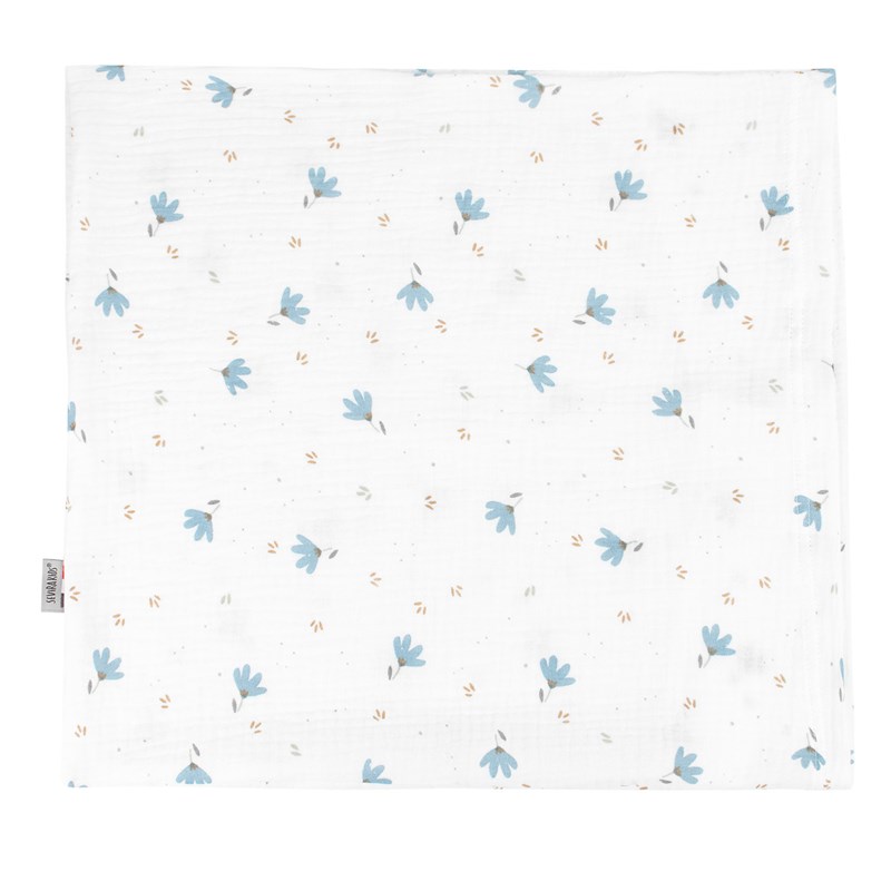 Taie d'oreiller en gaze de coton bleuet