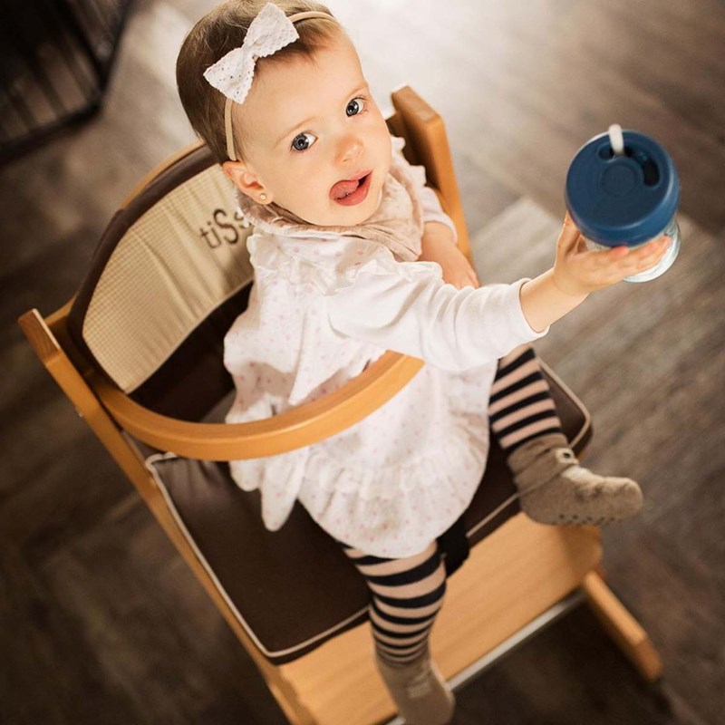 Chaise haute pour bébé, blanc (Tissy) - Image 1