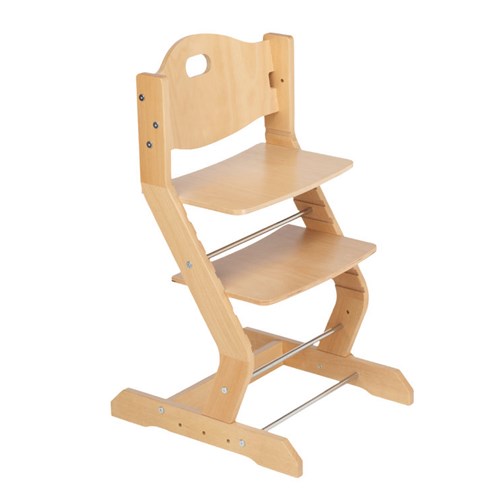 Tissy - Chaise haute pour bébé, bois naturel