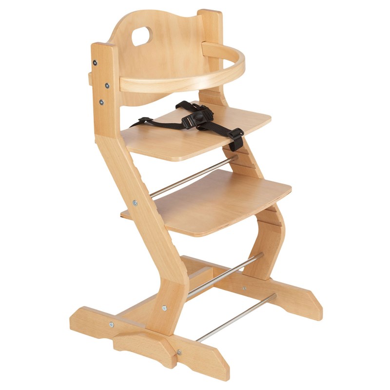 Chaise haute pour bébé, bois naturel (Tissy) - Image 2