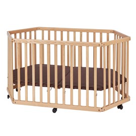 Parc bébé pliable bois naturel lies