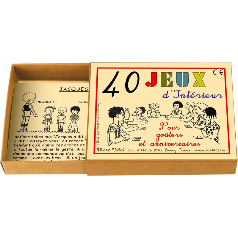 Marc vidal 40 jeux d'intérieur - dès 3 a