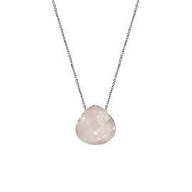 Collier argent 925 quartz rose naturelle