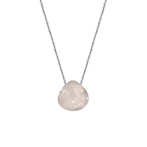 Collier argent 925 quartz rose naturelle