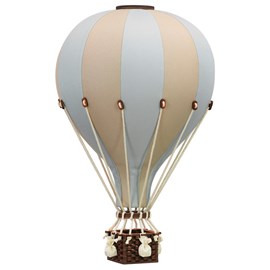 Montgolfière décorative, bleu et beige