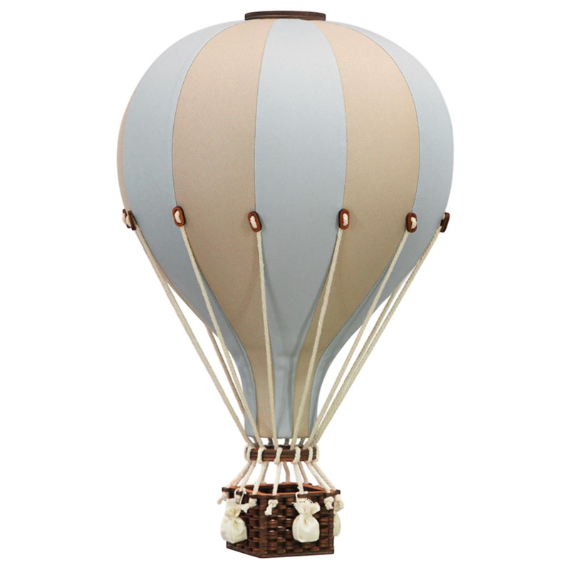 Montgolfière décorative beige et bleu