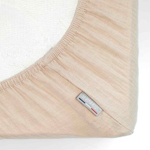 Drap housse gaze de coton à carreaux