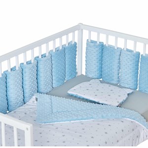 Tour de lit bébé modulable minky bleu