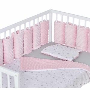Tour de lit bébé modulable minky rose