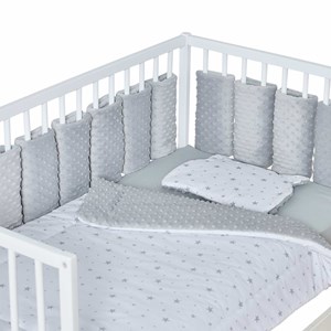 Tour de lit bébé modulable minky gris