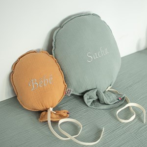 Ballon mural gaze coton  gris 38 cm