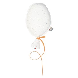 Ballon mural décoratif  blanc à pois or