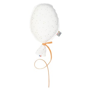 Ballon mural décoratif  blanc à pois or