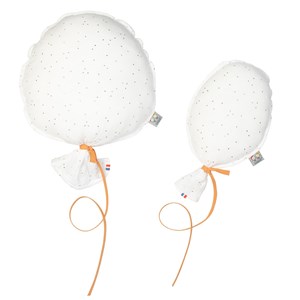 Ballon mural gaze coton  blanc à pois