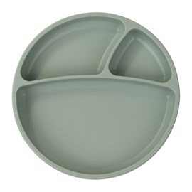 Assiette bébé ventouse en silicone vert