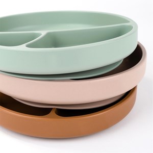 Assiette bébé ventouse en silicone vert