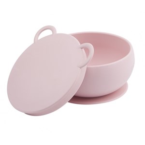 Bol bébé à ventouse et couvercle rose