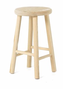 Tabouret pin massif brut aspect lisse