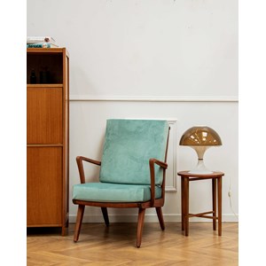 Fauteuil scandinave en velours n°398
