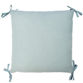 Taie coussin modulable liens gaze coton
