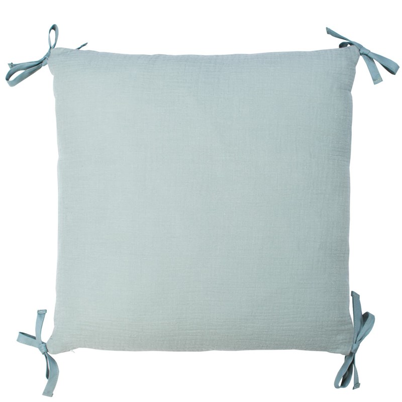 Taie coussin modulable liens gaze coton