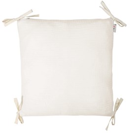 Taie coussin modulable liens gaze coton