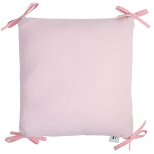 Taie coussin modulable liens gaze coton