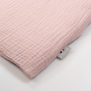 Taie de coussin à nouer en gaze de rose