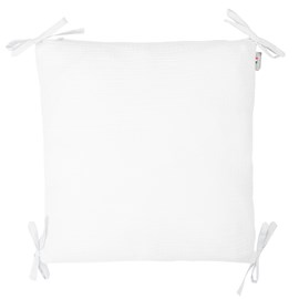 Taie coussin modulable liens gaze coton