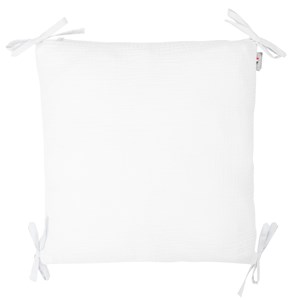 Taie coussin modulable liens gaze coton