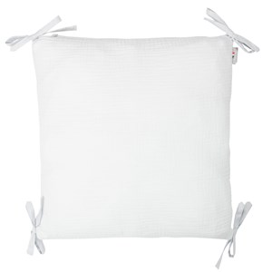 Taie de coussin à nouer en gaze de gris