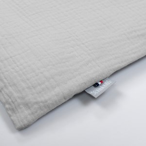 Taie de coussin à nouer en gaze de gris