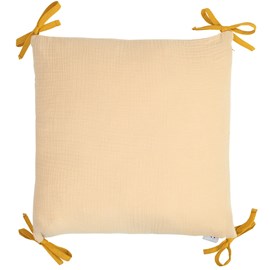 Taie coussin modulable liens gaze coton