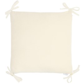 Taie coussin modulable liens gaze coton