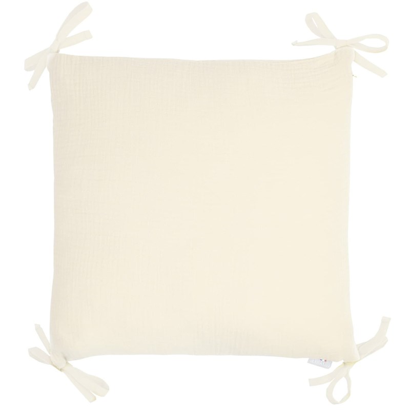 Taie coussin modulable liens gaze coton