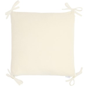 Taie de coussin à nouer en gaze de écru