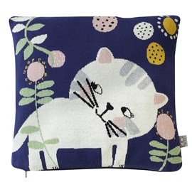Taie de coussin en tricot coton chaton