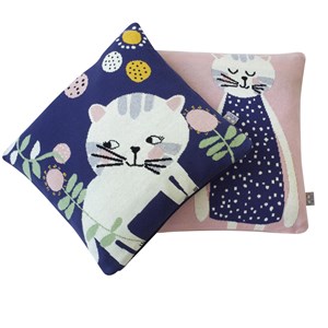 Taie de coussin en coton bio chat