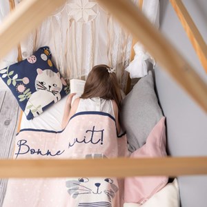 Taie de coussin en tricot coton chaton