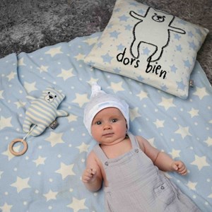 Taie de coussin coton bio ourson