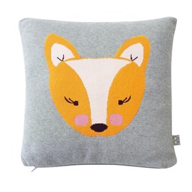 Taie de coussin en tricot coton renard