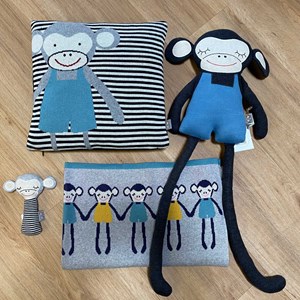 Taie de coussin coton biologique singe