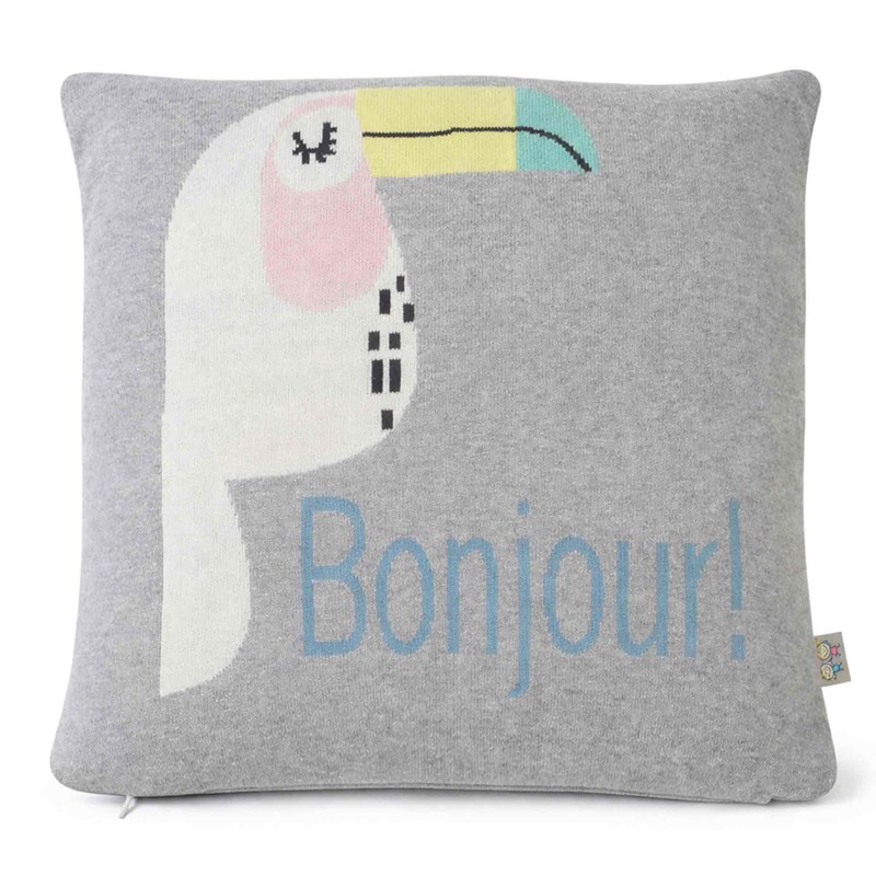 Taie de coussin coton bio tricoté