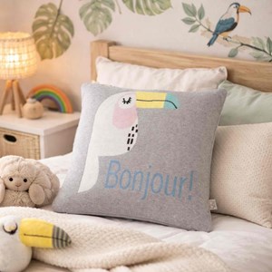 Taie de coussin coton bio tricoté